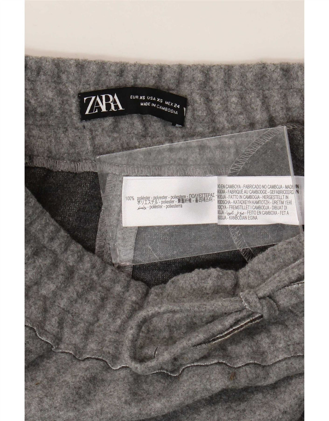Zara Mujer Falda Midi XS W24 Gris Poliéster