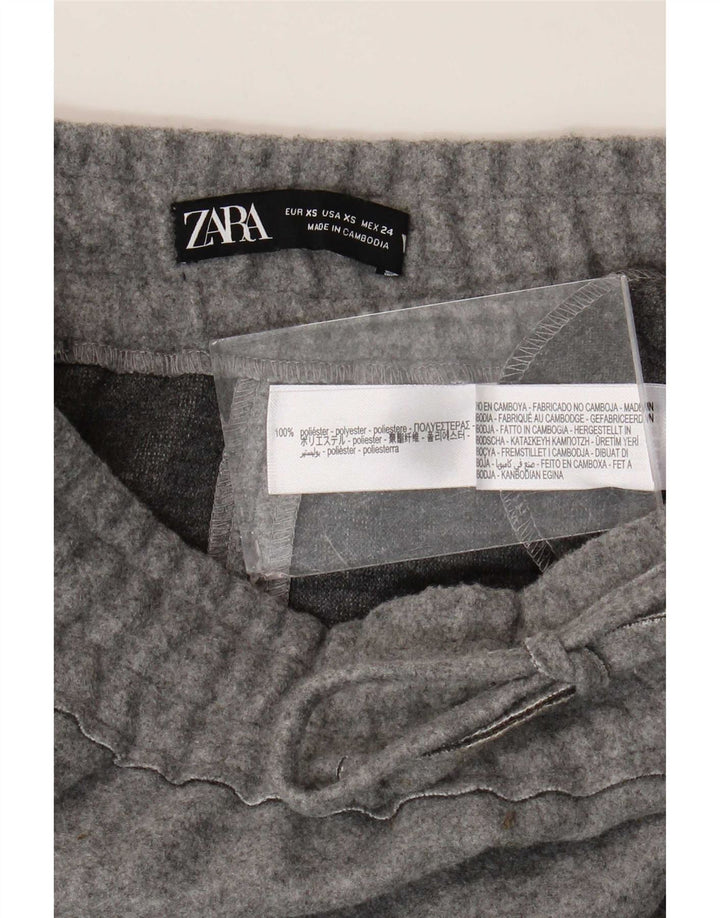 Zara Mujer Falda Midi XS W24 Gris Poliéster