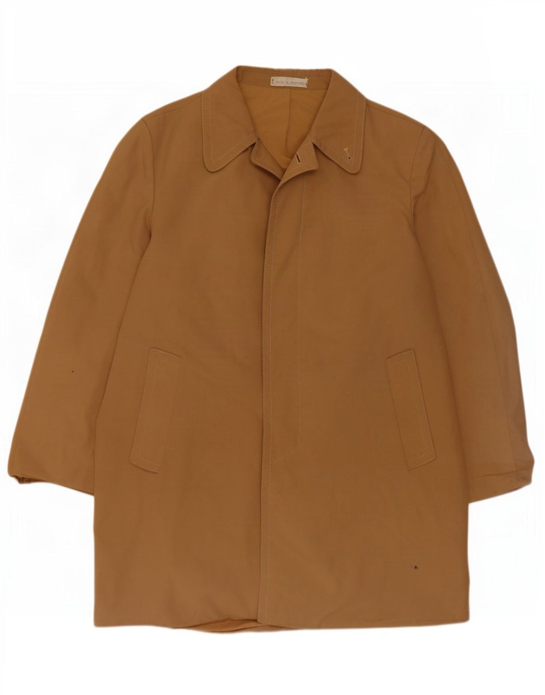 Vintage hombres abrigo Reino Unido 40 algodón beige grande
