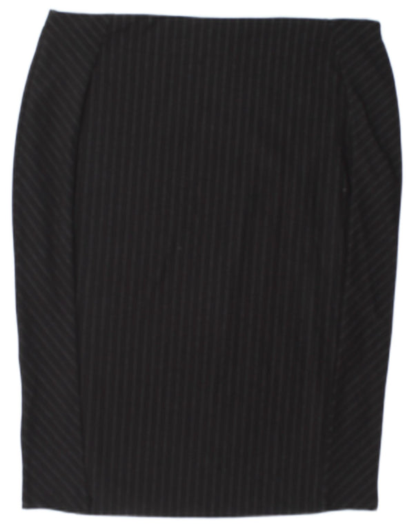 Marks & Spencer Falda lápiz para mujer UK 18 XL W38 Viscosa a rayas negras