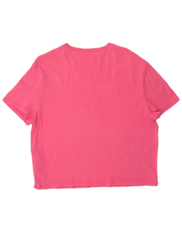 Tommy Hilfiger Camiseta gráfica para mujer Top UK 46 Grande Algodón rosa