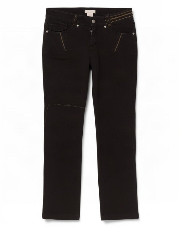 Diesel Pantalones Casuales Bootcut Para Mujer W28 L29 Algodón Negro