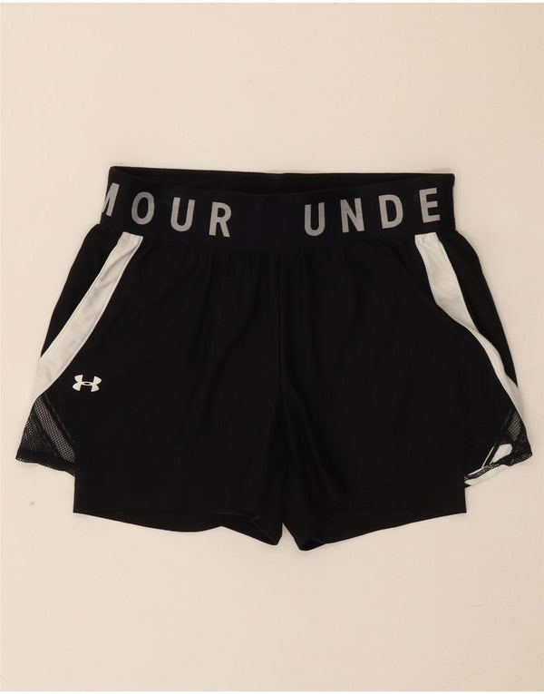 Under Armour Pantalones cortos deportivos Heat Gear Graphic para mujer UK 6 XS Negro