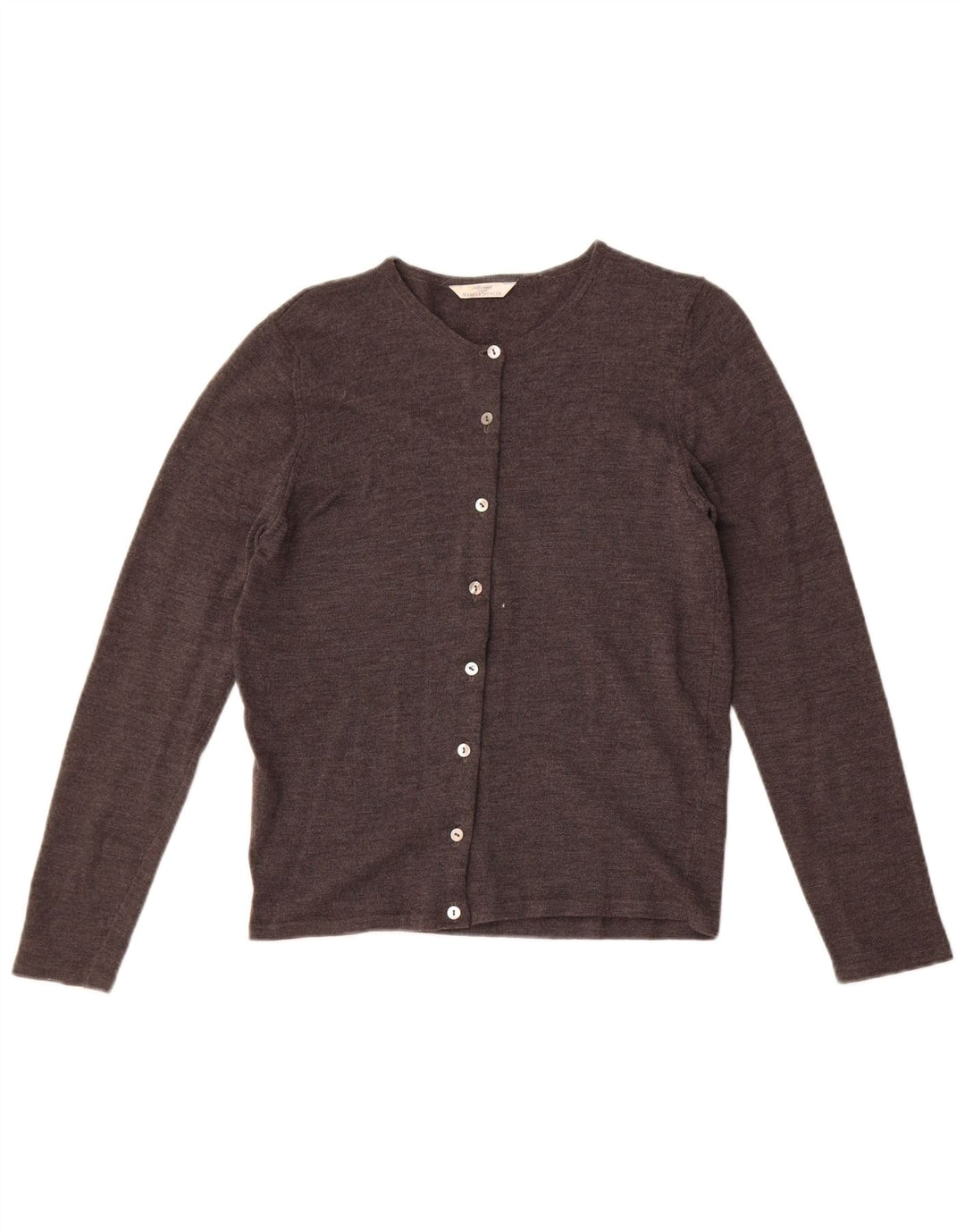 Marks & Spencer - Cárdigan para mujer, talla 10, color gris, lana virgen