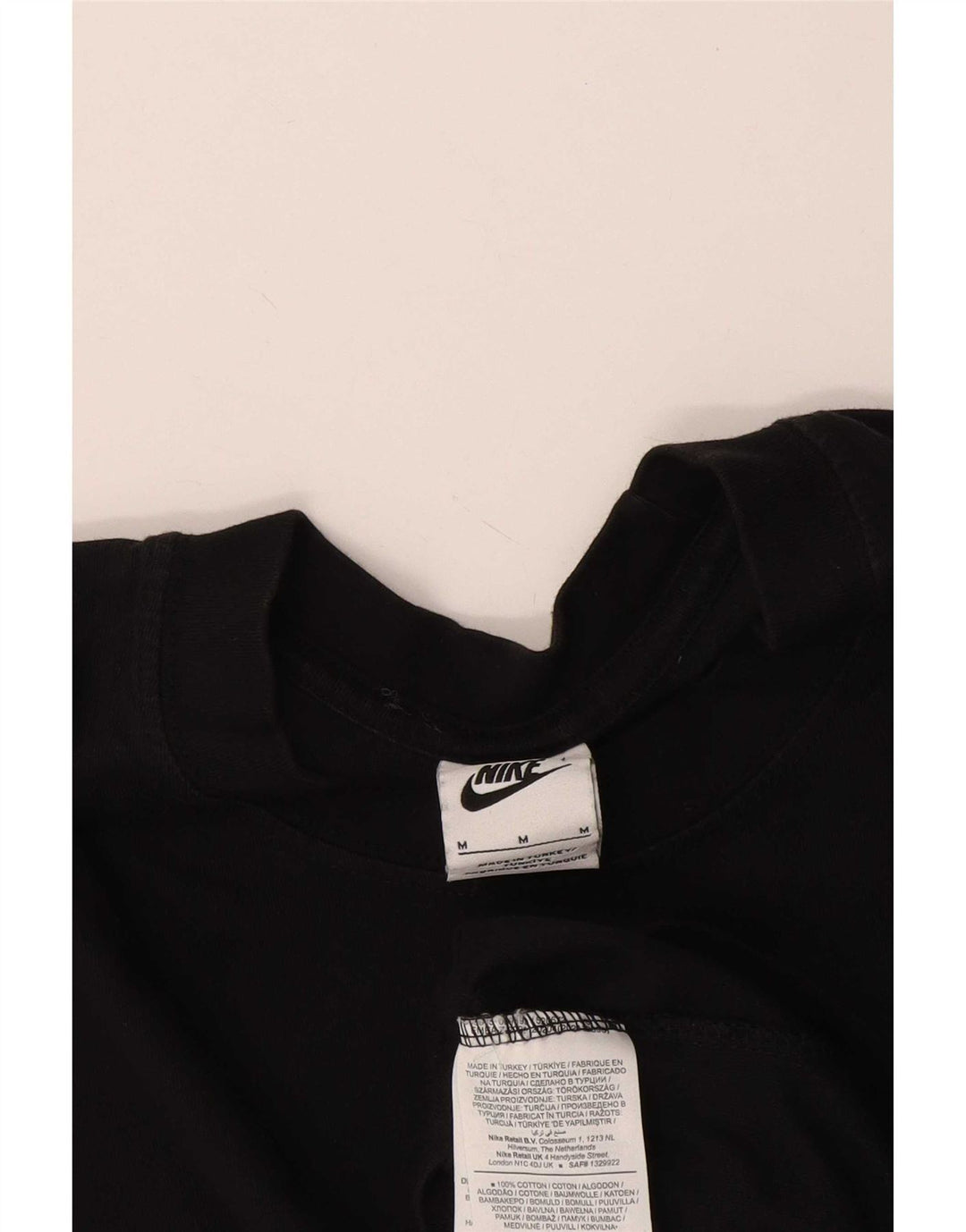 Nike Camiseta gráfica para hombre Top mediano de algodón negro