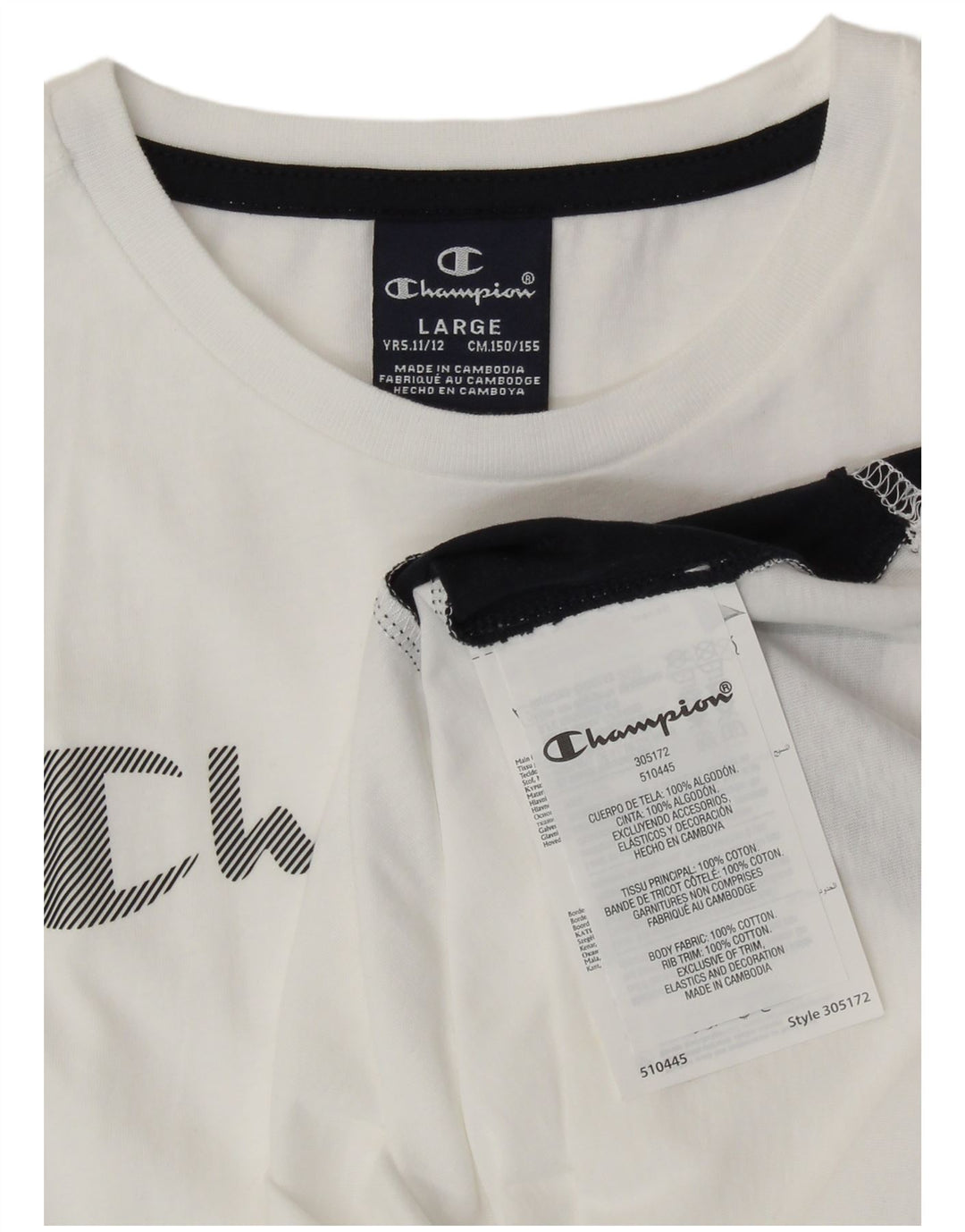 Champion Camiseta sin mangas estampada para niños 11-12 años Grande Blanco Colorblock Deportes