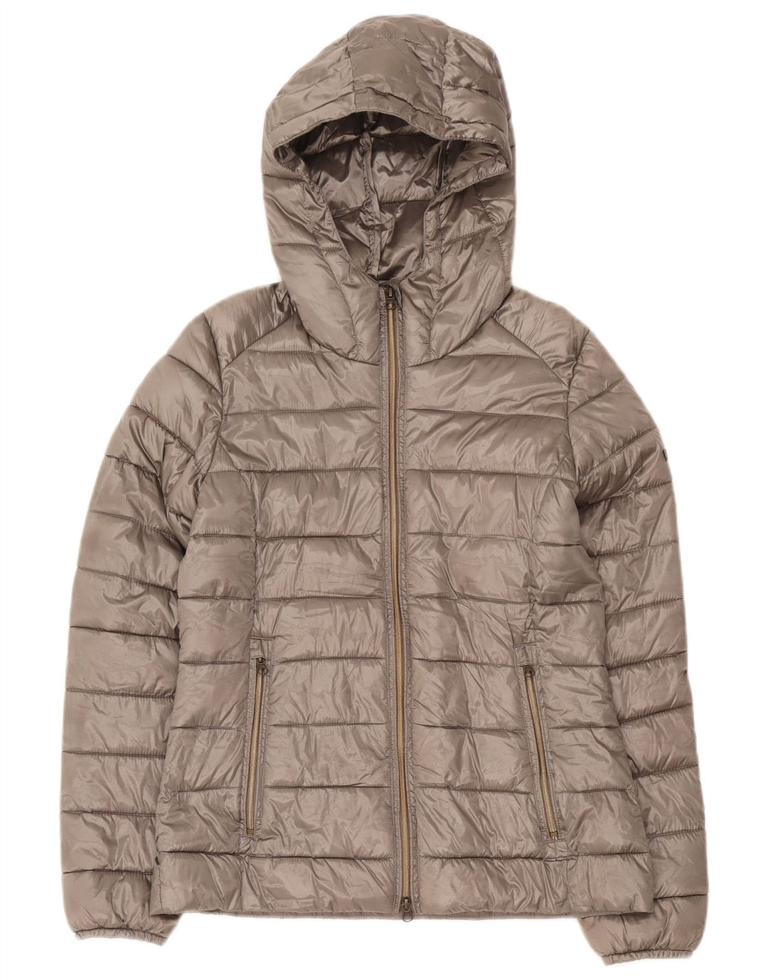 Brugi Chaqueta acolchada con capucha para mujer UK 42 Poliéster gris medio