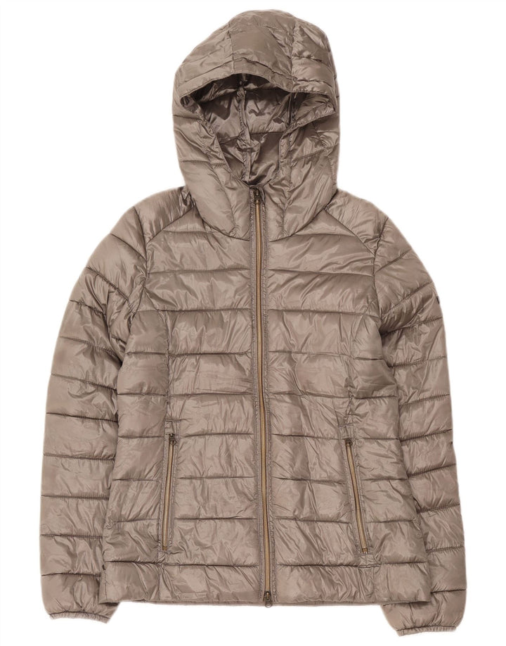 Brugi Chaqueta acolchada con capucha para mujer UK 42 Poliéster gris medio