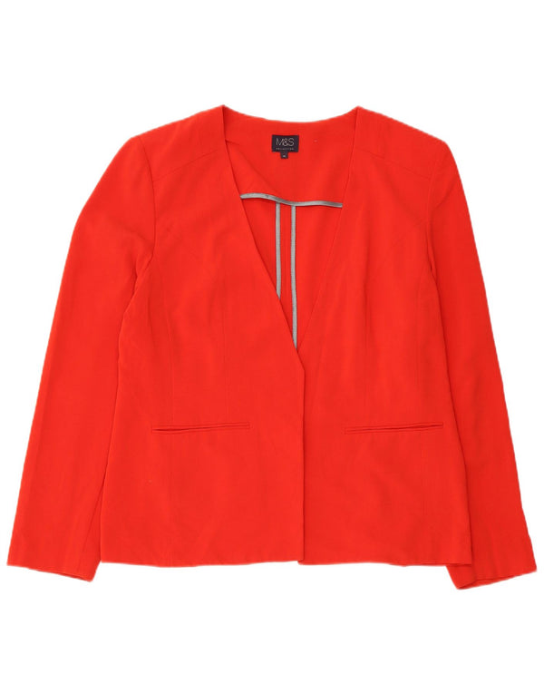 Marks & Spencer Chaqueta Blazer para Mujer UK 46 Grande Poliéster Rojo