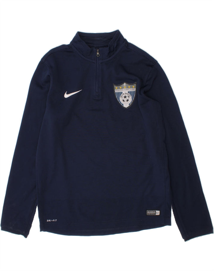NIKE Boys Dri Fit Pullover Tracksuit Top 12-13 Years Large  Navy Blue Vintage Nike and Second-Hand Nike from Messina Hembry 