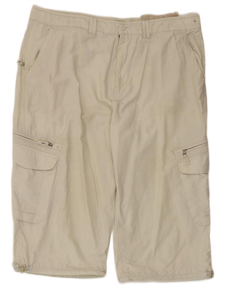 Marks & Spencer Pantalones cortos tipo cargo para hombre W40 XL Algodón beige