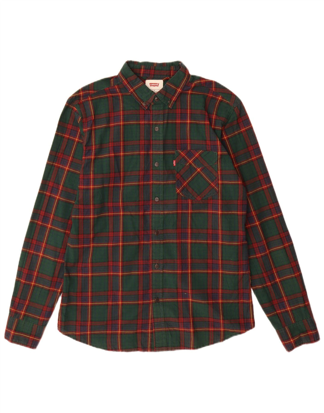 Camisa Levi's Hombre Pequeño Algodón A Cuadros Verdes