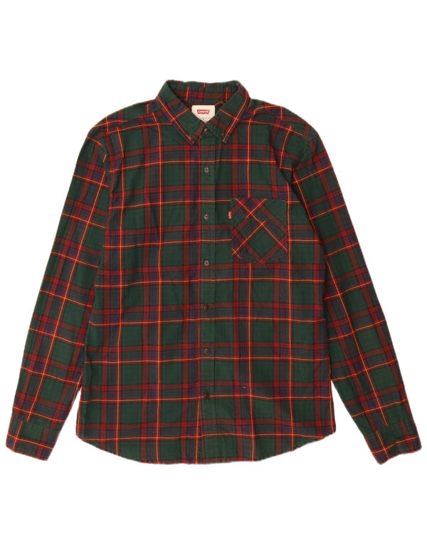 Camisa Levi's Hombre Pequeño Algodón A Cuadros Verdes
