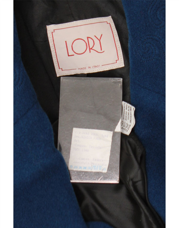 Vintage mujer chaqueta blazer de doble pecho IT 46 azul marino grande