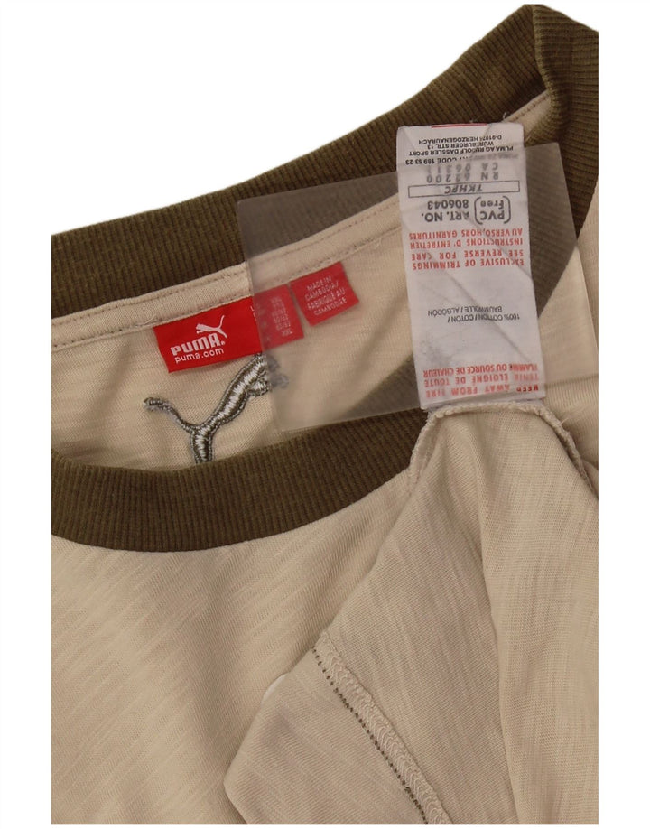 Puma Camiseta gráfica para hombre Top 2XL Algodón beige