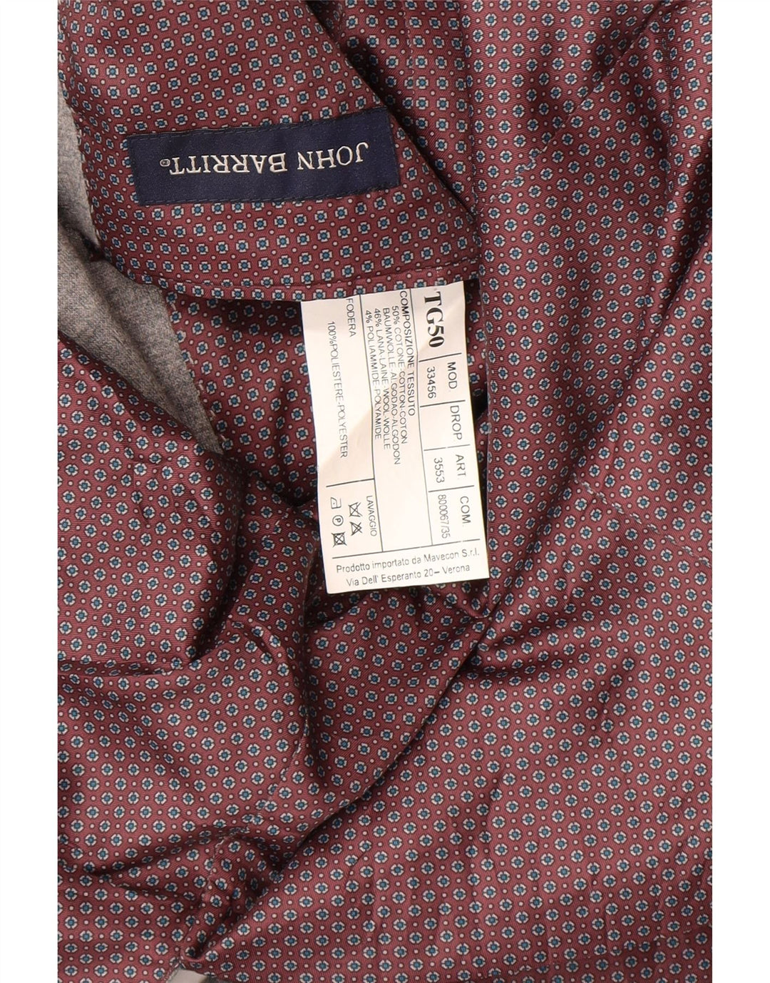 John Barritt Chaqueta tipo blazer de 2 botones para mujer IT 50 XL Algodón gris