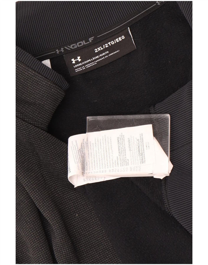 Under Armour Sudadera con cuello y cremallera para hombre Jersey 2XL Poliéster negro