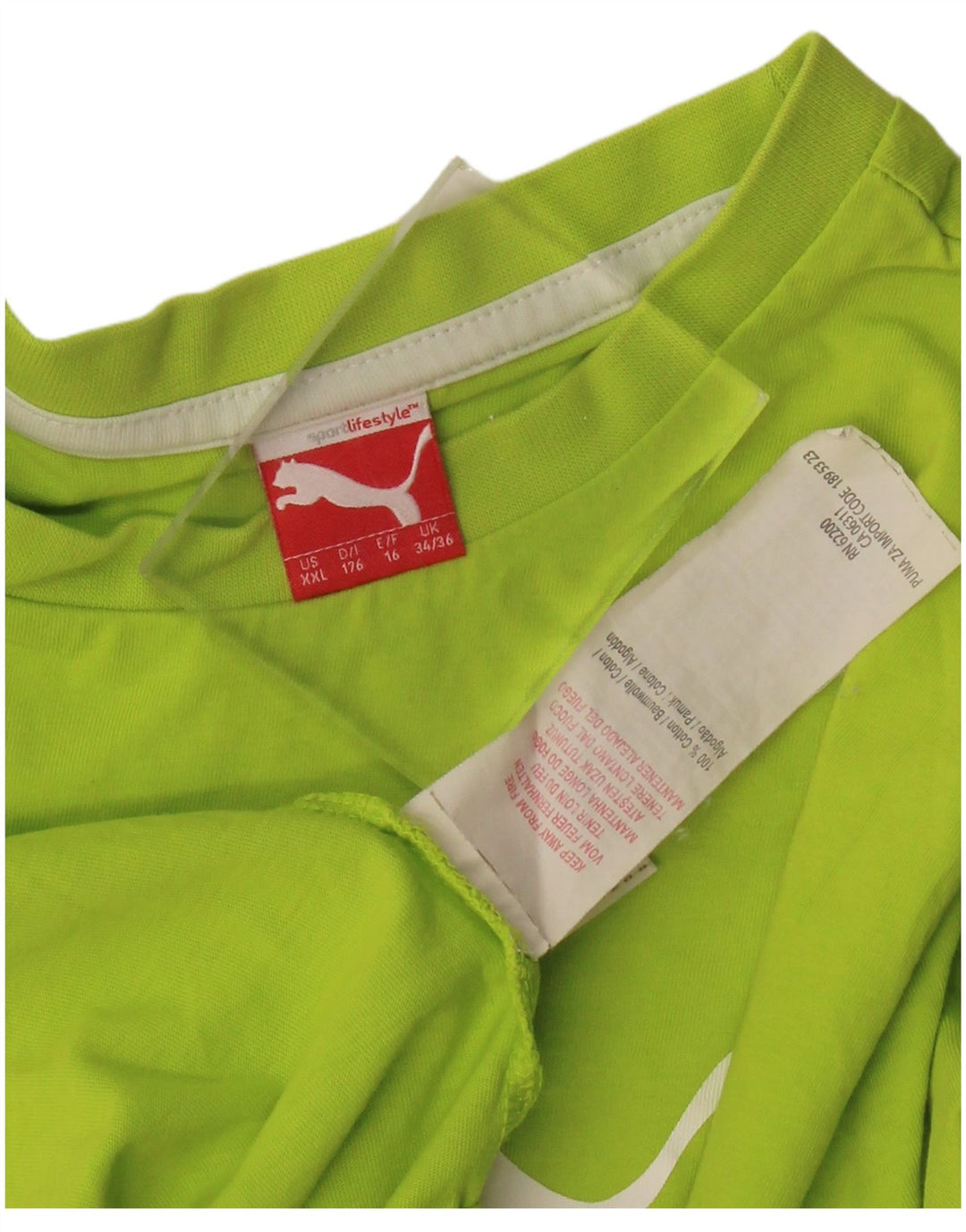 PUMA Camiseta gráfica para niña Top 15-16 años Verde Algodón