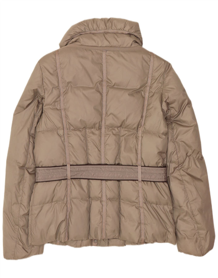 Geox Mujer Respira Chaqueta Acolchada Extragrande UK 10 Small Beige Poliéster