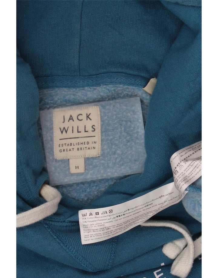 Jack Wills Hombre Sudadera Con Capucha Gráfica Jersey De Algodón Azul Medio