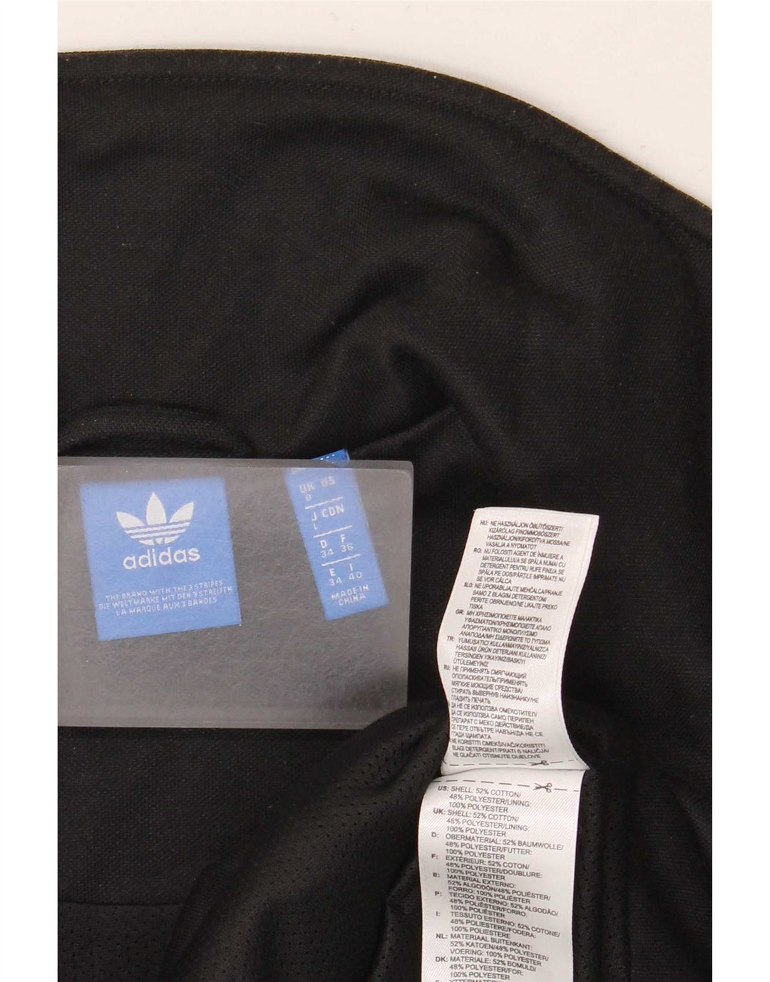 Adidas Mujer Chándal Top Chaqueta Reino Unido 8 Pequeño Algodón Negro