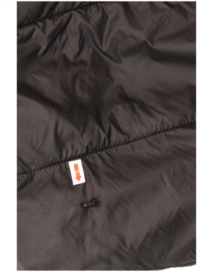 Zara Mujer Chaqueta Acolchada Con Capucha UK 46 Grande Poliéster Negro