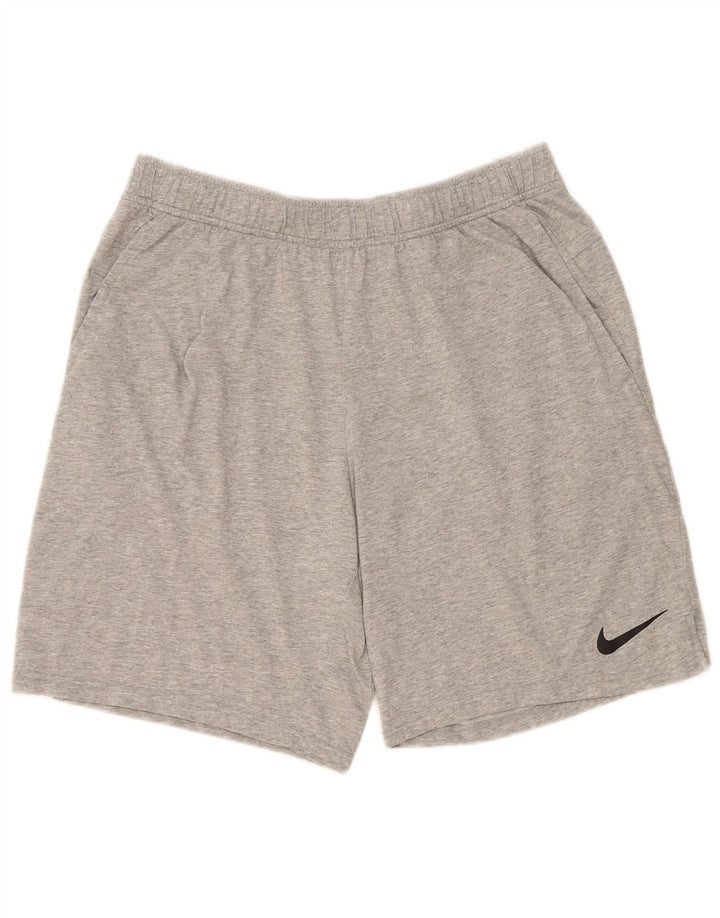 Pantalones cortos casuales para hombre Nike de algodón gris grande