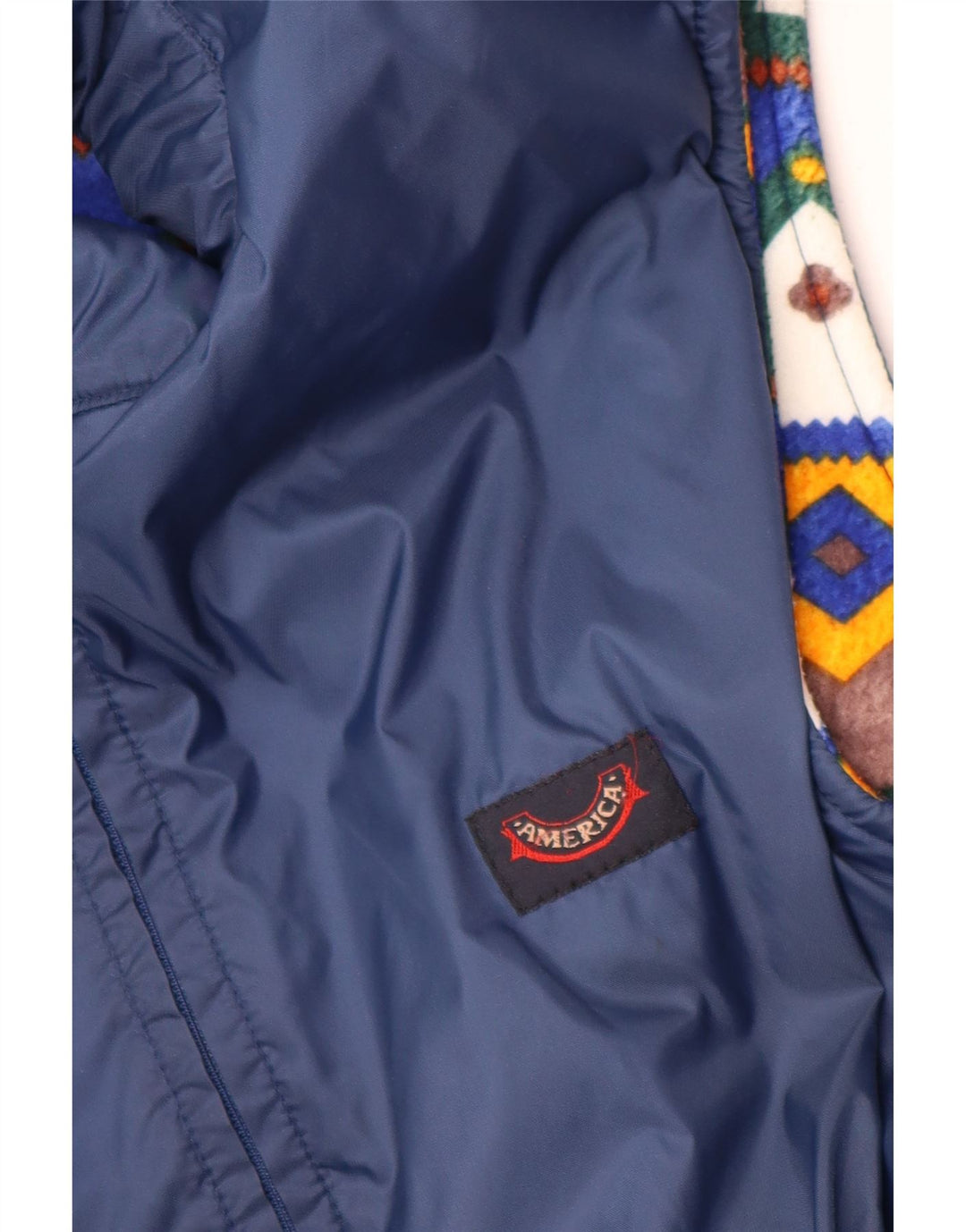 VINTAGE Chaleco reversible para hombre Reino Unido 38 Poliamida azul marino medio
