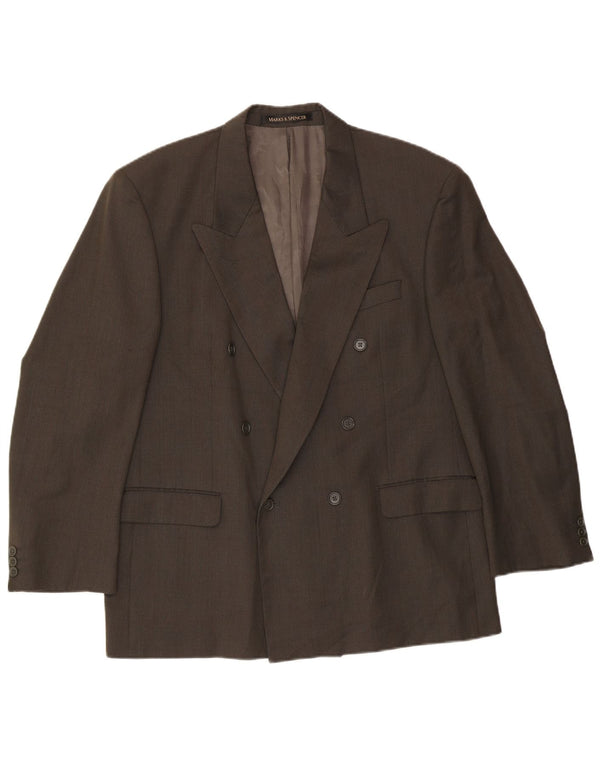 Marks & Spencer Chaqueta tipo blazer con doble botonadura para hombre UK 44 XL Cuadros verdes