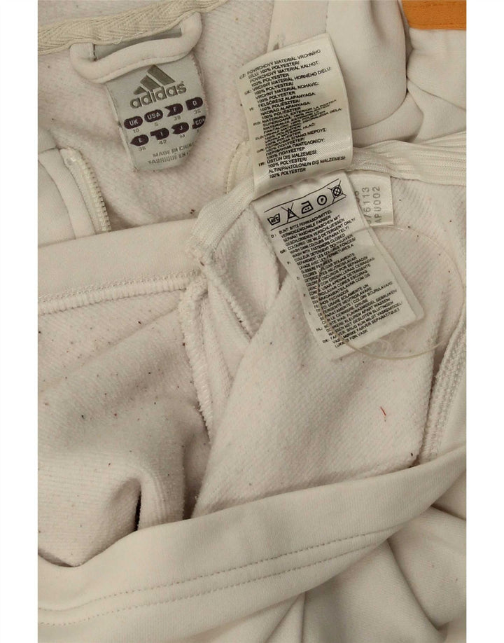Adidas - Sudadera con capucha para mujer, talla 10, poliéster blanco pequeño