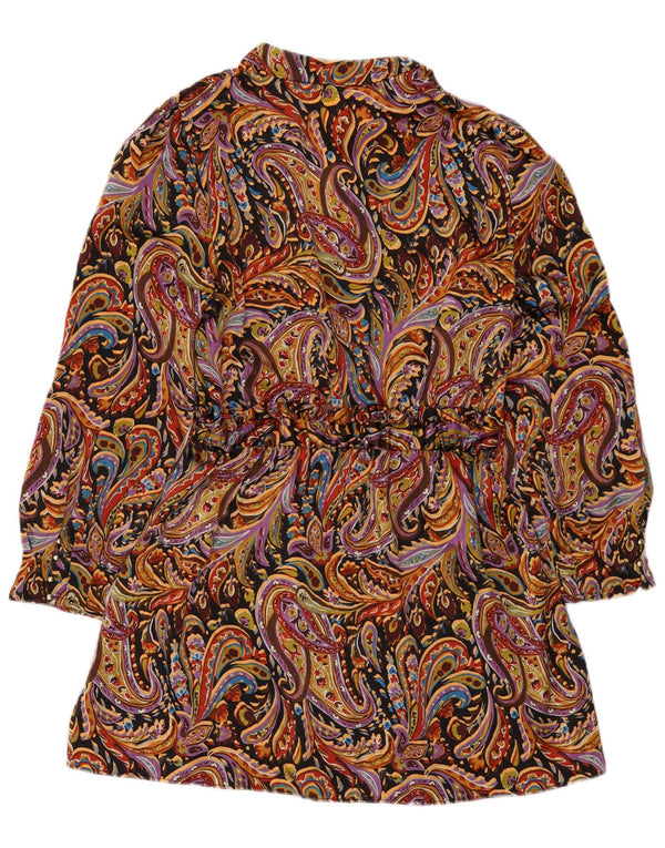Zara Vestido Imperio para Mujer UK 40 Medio Multicolor Paisley Bohemio