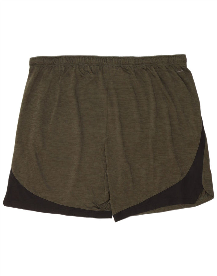 RUSSELL ATHLETIC Pantalones cortos deportivos Dri-Power para hombre 3XL Caqui Colorblock