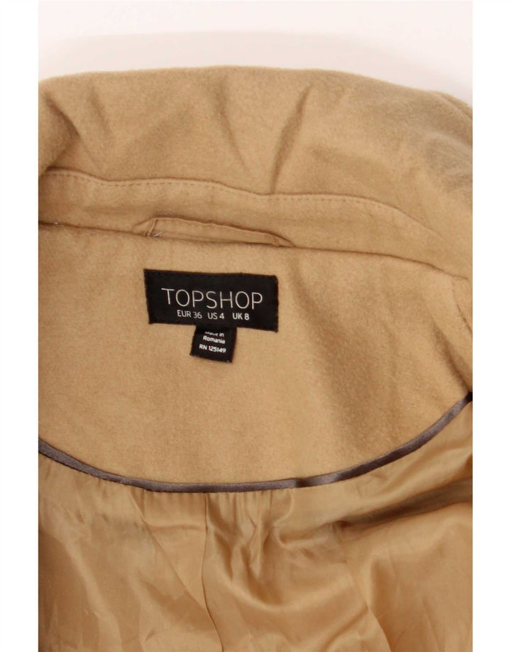 Topshop Abrigo para mujer UK 8 Pequeño Poliéster beige
