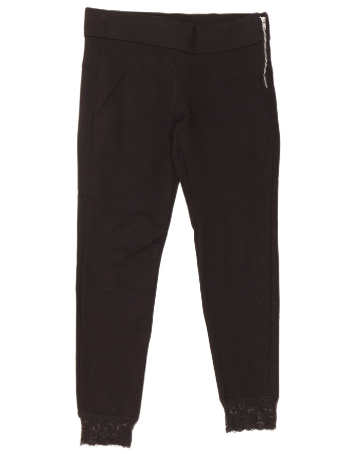 Zara Leggings Capri Mujer UK 44 Mediano Negro