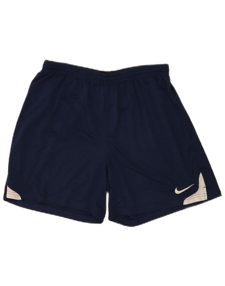 Nike Pantalones cortos deportivos para hombre XL Azul marino Colorblock Poliéster