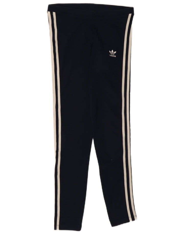 ADIDAS Womens Leggings UK 10 Small  Black Cotton