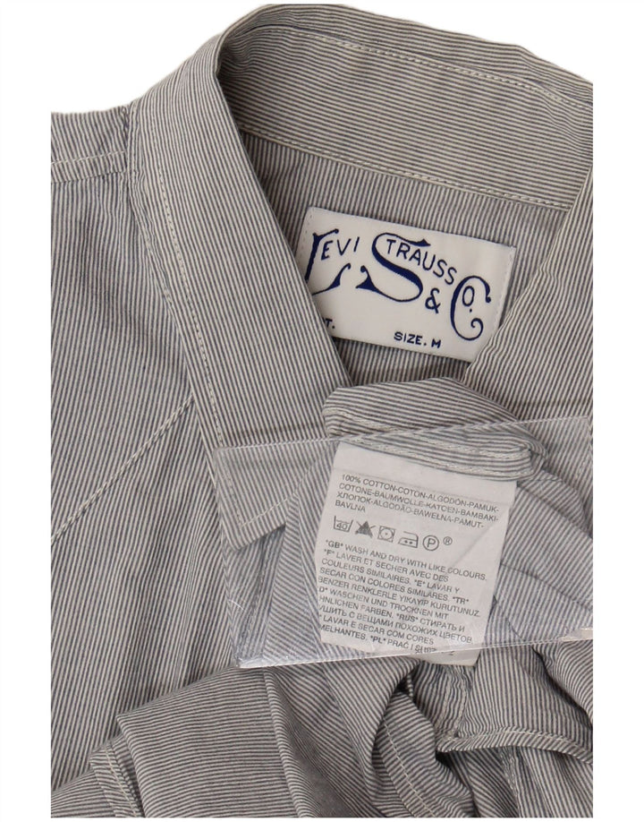 Camisa Levi's Hombre De Manga Corta De Algodón A Rayas Gris Medio