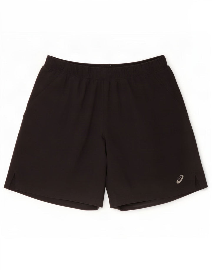 Asics - Pantalones cortos deportivos para hombre, tamaño pequeño, poliéster negro