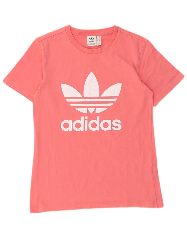 Adidas Camiseta gráfica para mujer Top UK 10 Small Pink Cotton
