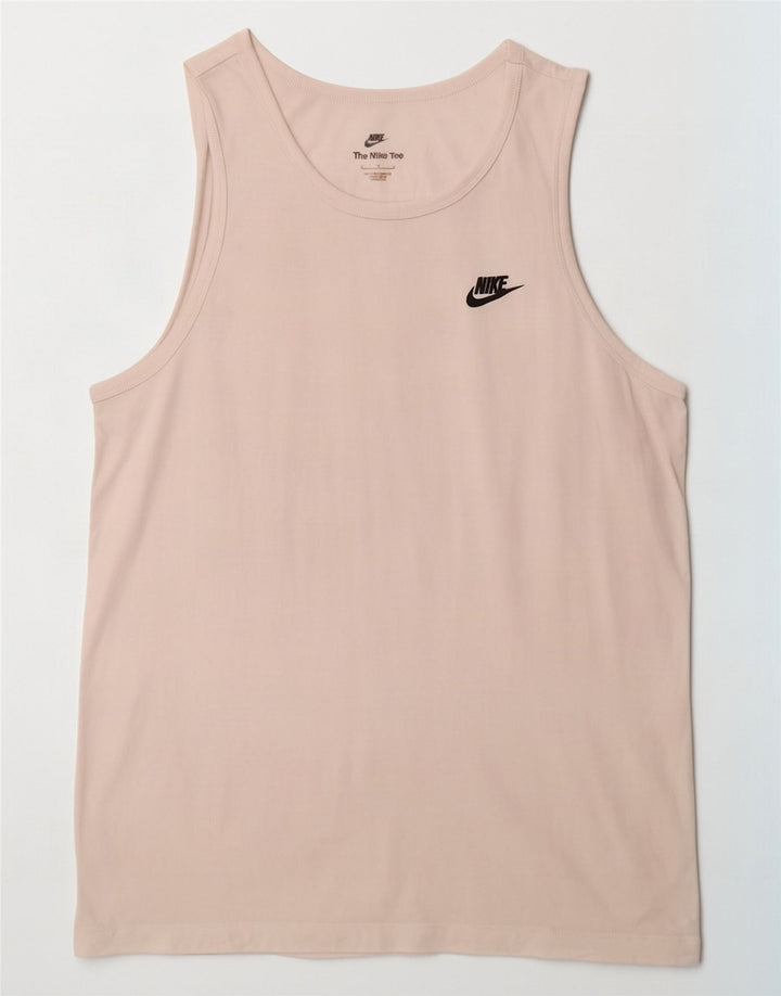 Nike - Camiseta sin mangas para hombre, talla grande, algodón blanco