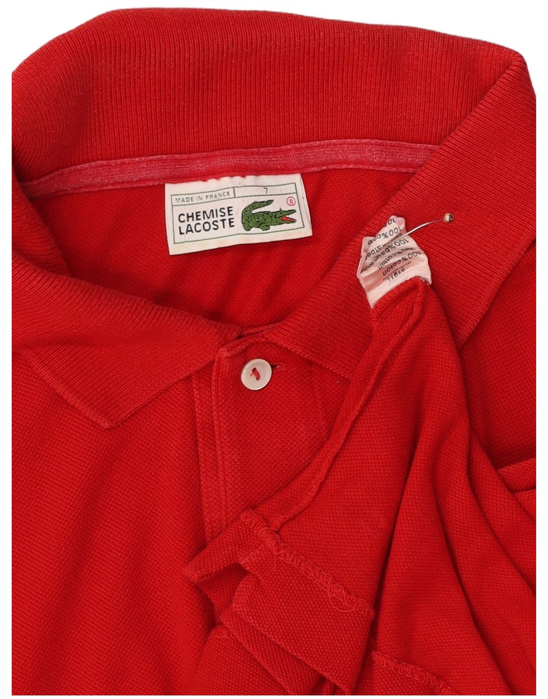 LACOSTE Polo para hombre Talla 7 2XL Algodón rojo