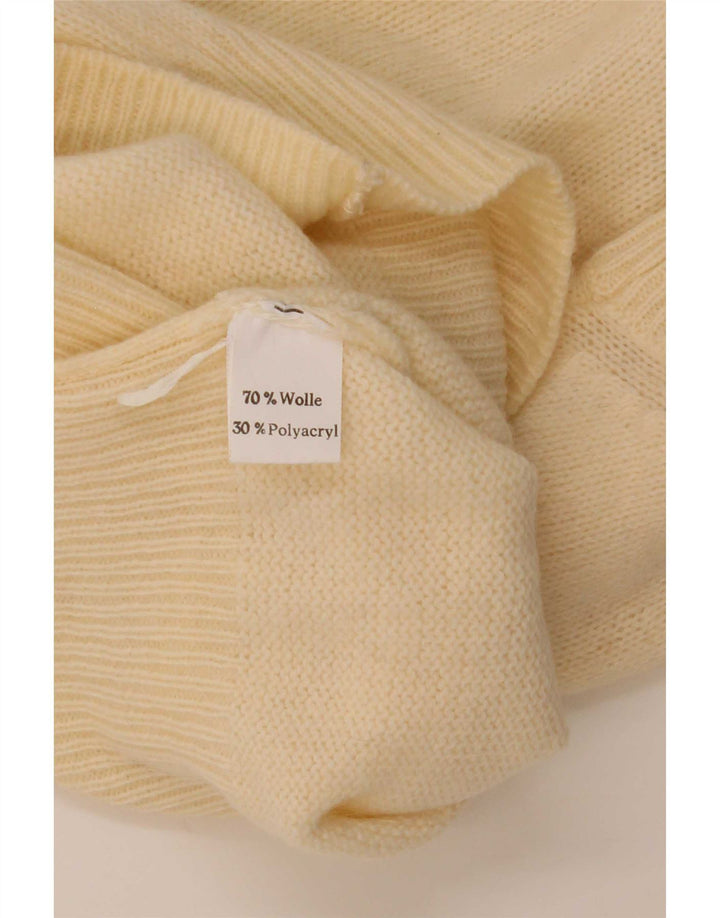 Vintage hombres chaleco tanque top medio beige lana