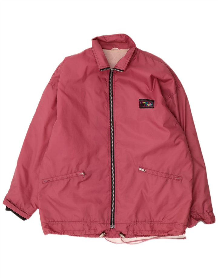 Chaqueta cortavientos vintage para hombre Reino Unido 42 XL Poliamida rosa
