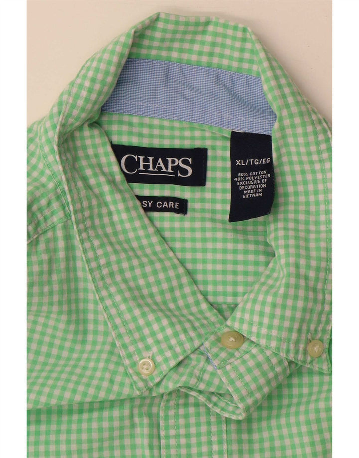 Chaps Camisa de fácil cuidado para hombre XL Algodón a cuadros verde