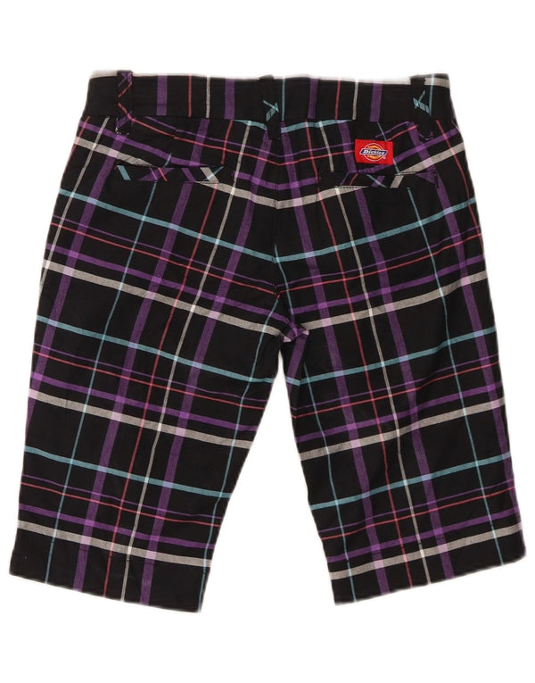 Dickies Bermudas Chinos para Mujer US 3 XS W28 Algodón a Cuadros Negro