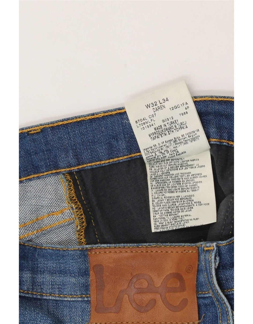 Vaqueros Lee Daren Straight para Hombre W32 L31 Algodón Azul