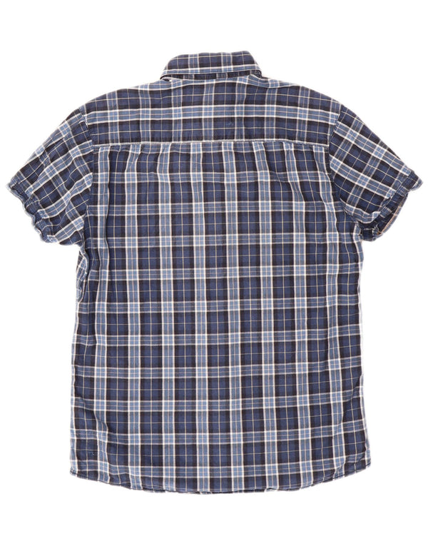 Jack & Jones Hombre Camisa De Cuadros De Algodón A Cuadros Azul Medio