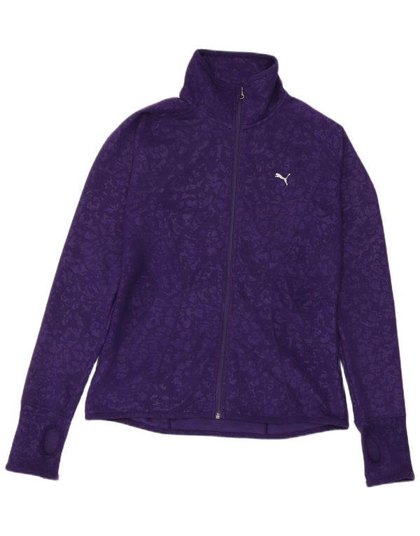 PUMA Chaqueta superior de chándal para mujer Reino Unido 14 Poliéster con estampado animal morado grande