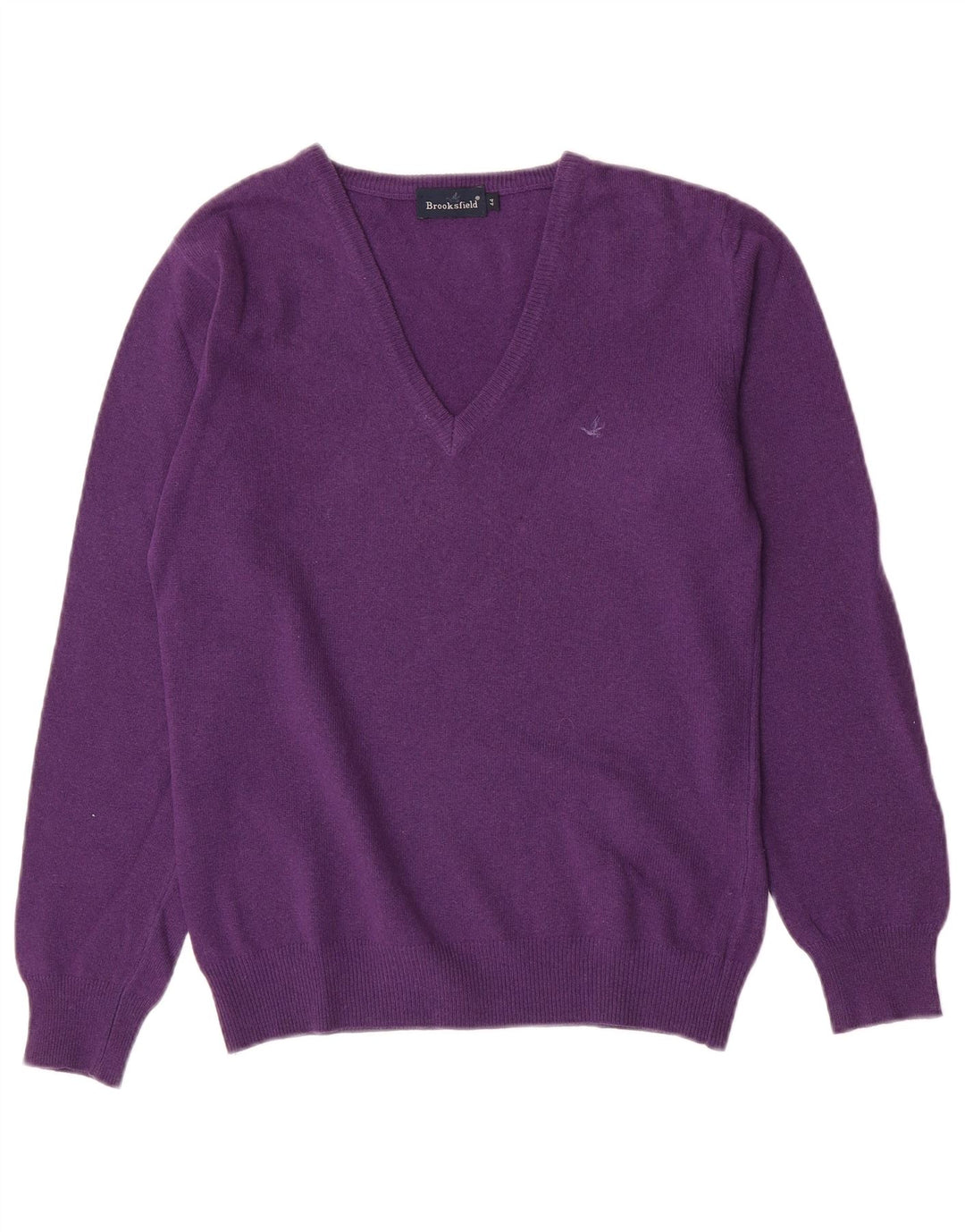 Brooksfield Jersey con Cuello en V para Mujer IT 44 Lana Púrpura Mediana