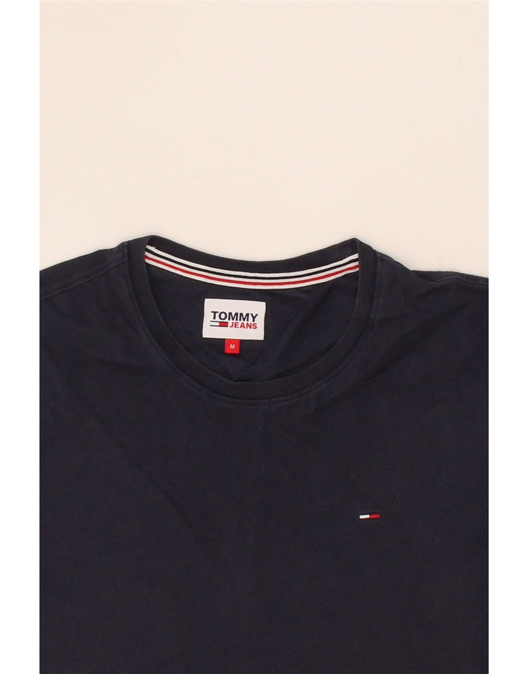 TOMMY HILFIGER Mens T-Shirt Top Medium Navy Blue Cotton Vintage Tommy Hilfiger and Second-Hand Tommy Hilfiger from Messina Hembry 